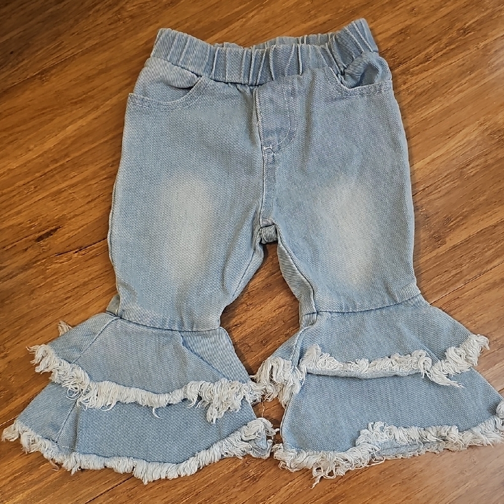 Baby Girl 6-9 Months Stylish Kids Denim Flare Jeans